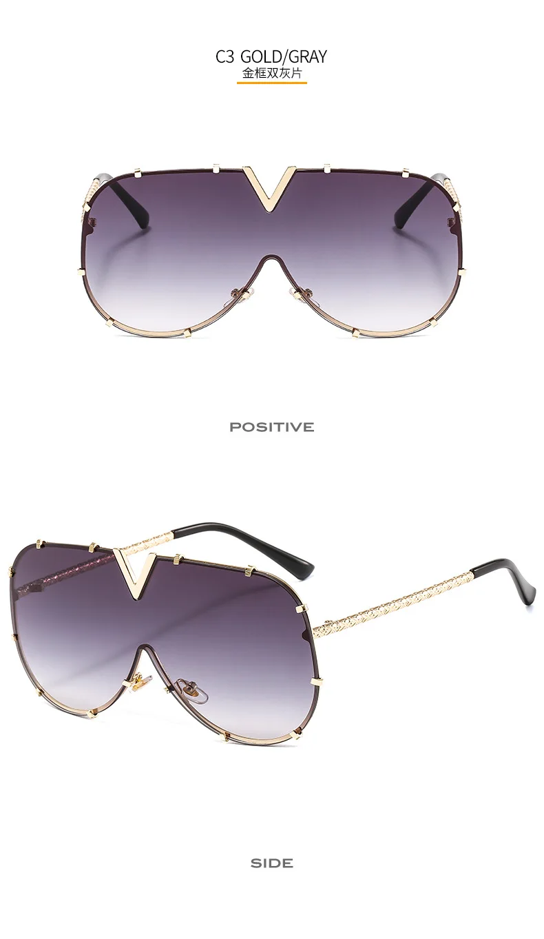 rose gold sunglasses 2022 New Fashion One Piece Shield Sunglasses For Women Vintage Oversized Paw Sun Glasses Men Uv400 Hip Hop Punk Eyewear Black oversized square sunglasses