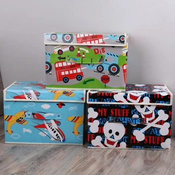 

Large Non-woven fabric Folding Storage Box Foldable Bins Toys Organizer With Lids And Handles Storage Basket Laundry Basket