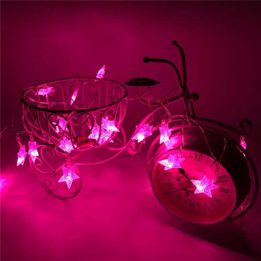 

LED Star Light String Flashing Light String Christmas Lighting Chain Stars Five-pointed Star Decoration Wedding Neon Colorful Li