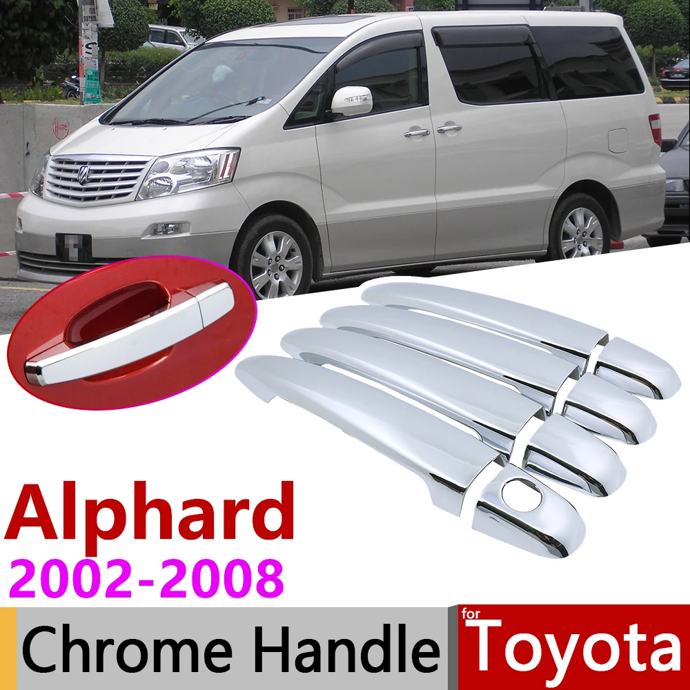 Хромированная накладка на дверную ручку для Toyota Alphard AH10 2002 ~ 2008 аксессуары