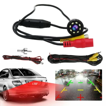 

8 LED 170 Degree Round Back Up Cameras Car Rear View Camera Night Vision Reversing Auto Parking Waterproof Monitor Camera