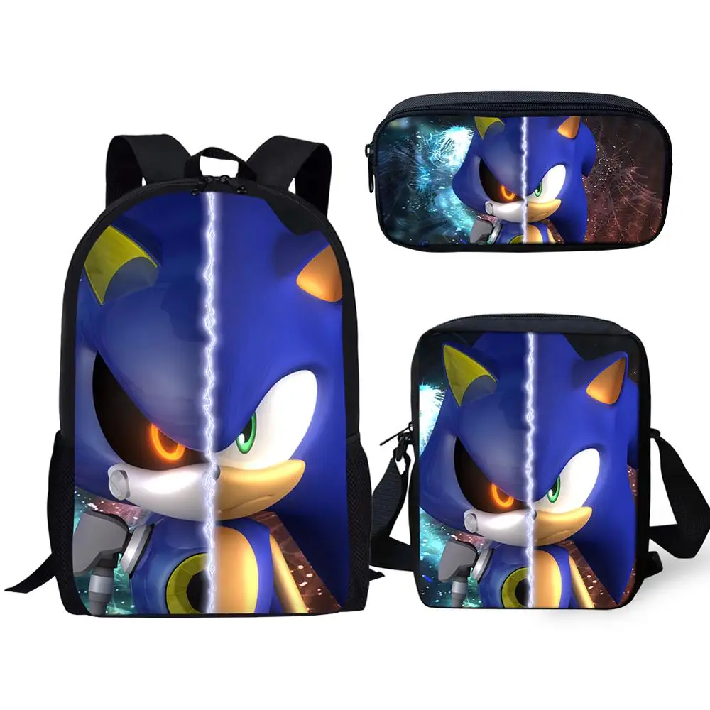 3 шт./компл. детская школьная сумка для учеников Ежик Sonic зубная щётка рюкзак с принтом для мальчиков и девочек, одежда для детей, школьная рюкзак распылитель ранцевого типа для с Прямая поставка