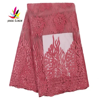 

Latest Nigerian Tulle Lace Fabric With Sequins For Wedding 2020 High Quality French Mesh African Embroidery Lace Fabric AMY3133B
