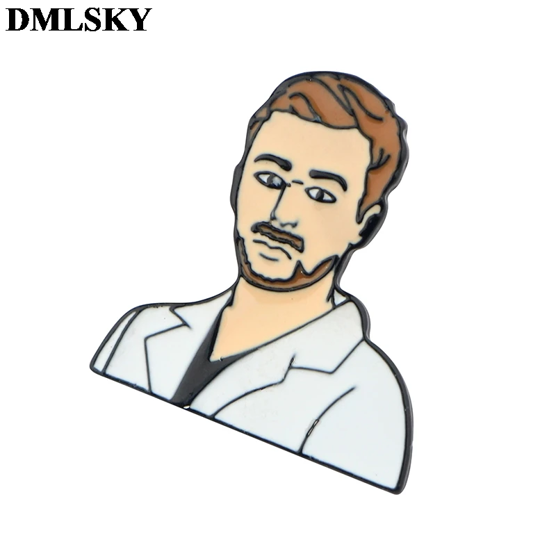 20 шт./лот DMLSKY Анатомия ТВ-шоу шпильки Derek пастырь мультфильм эмаль на булавке для одежды шпильки Зажигалка интересного дизайна значок M3944