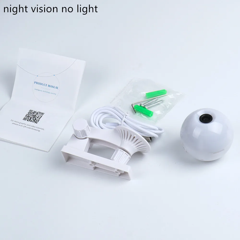 white without light 720P Мини-камера для безопасности в комнате, Wi-Fi, с функцией ночного видения, с дистанционным монитором, телефон с разъемом для США/Австралии/Великобритании/Европы, белый/черный - Цвет: white without light