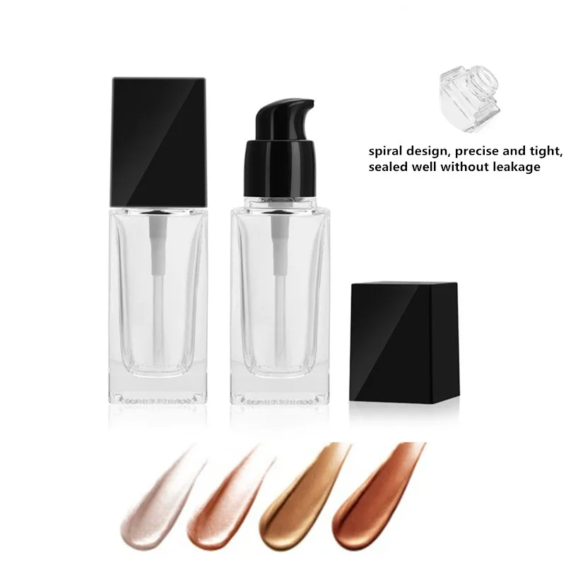

30ml Square Liquid Foundation Bottle Essence Emulsion Refillable Empty Split bottles Cosmetic mini Packaging Container