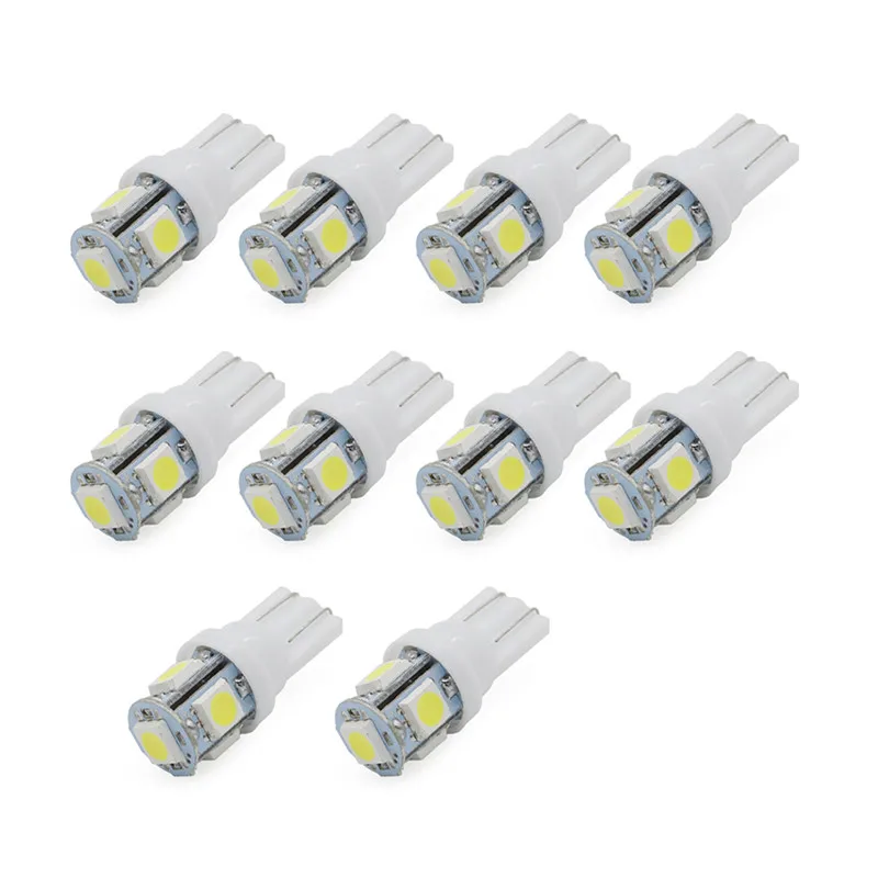 10/15/20 шт. лампы T10 5050 W5W 5SMD 194 168 белый автомобиль клиновидные боковые Хвост сигнальные лампы светильник светодиодный лампы 12V 0,8 W фары для автомобилей Подсветка салона