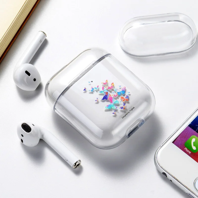 Чехол для наушников для Airpods, чехол, милый роскошный мультяшный Жесткий Чехол, Прозрачный чехол для AirPod 1 2, защитный чехол - Цвет: 075