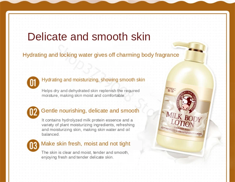 Milk Silky Body Lotion Nourishing Whitening Moisturizing Smoothing Firming Hand Foot Skin Care Body Cream for Dry Skin 250ML