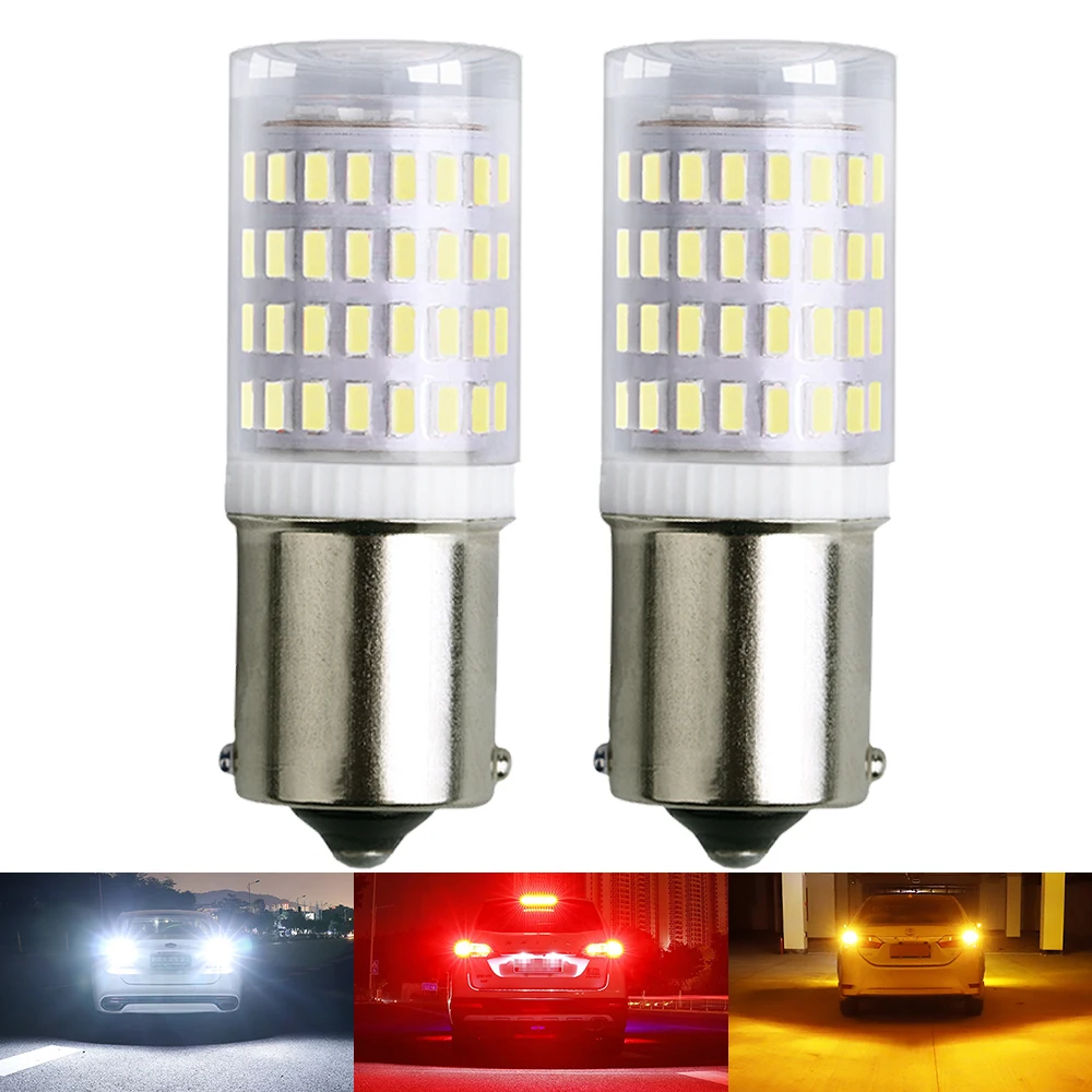 2x 1500lm White P21w 1156 Ba15s Led Bulb For Skoda Superb Octavia 2 Fl