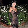 Dulzura Chiffon Polka Dot Women Strap Maxi Dress Lace Up Bandage See Through Sheer Streetwear Party Elegant Club Festival 2022 ► Photo 3/6