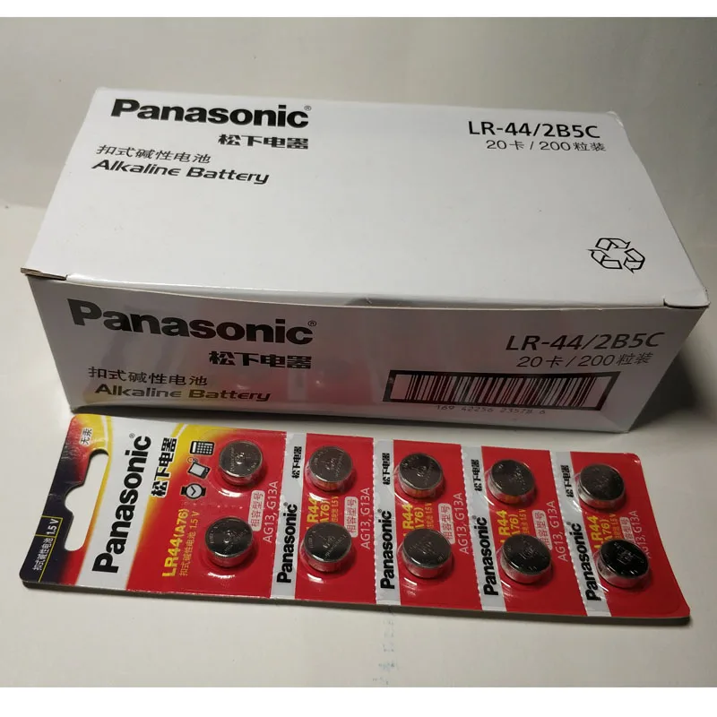 200pcs/lot 100 Original Panasonic 1.5v Button Cell Battery Lr44