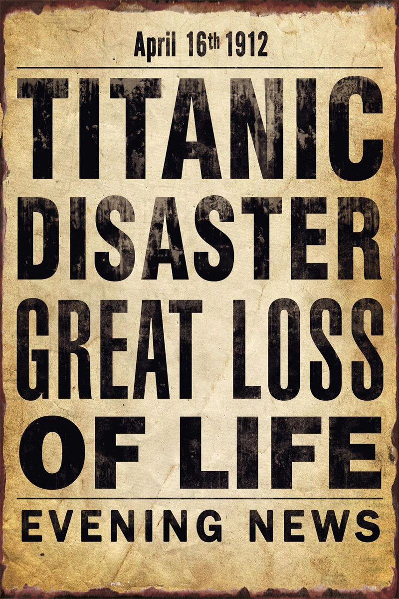 Titanic Disaster Tin Sign Plates Wall Decor Room Decoration Retro Vintage Metal For Art Home Club Man Cave Cafe Pub | Дом и сад