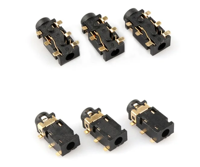 10 шт. 6 Pin SMT SMD гнездо для наушников PJ-242 позолоченная аудиорозетка PJ242 2 5 мм