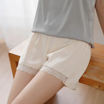

2020 New Ice Silk Safety Pants Home Loose Lace Bottoming Shorts Women Summer Thin Anti-empty Can Be Worn Outside Pantalones
