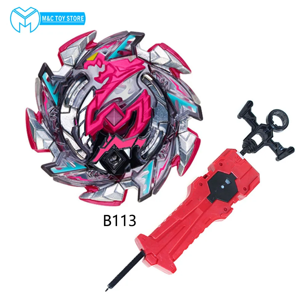 Спиннинговые топы с пусковыми установками игрушки GT B-145 Burst bables Toupie metal fusion God Spinning Tops Bey Toy - Цвет: B113 and launcher