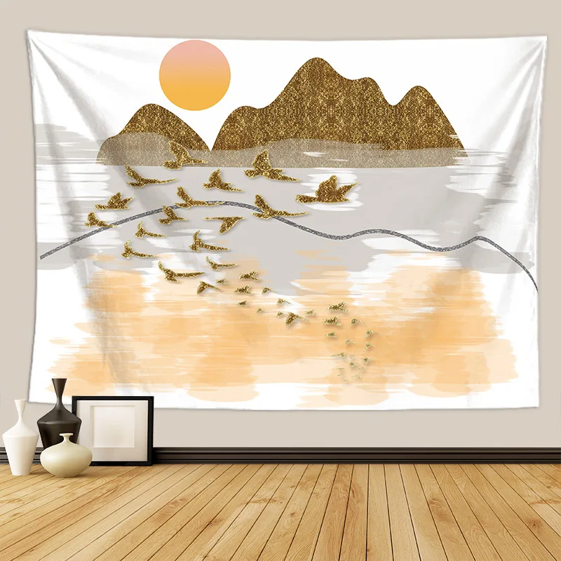 moon tapestry mountain marble forest wall hanging drop shipping phychedelic tapestry wall carpet - Цвет: FTG6206