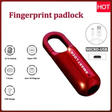 Impressão digital cadeado usb armário inteligente dormitório anti roubo multi função tamanho pequeno keyless