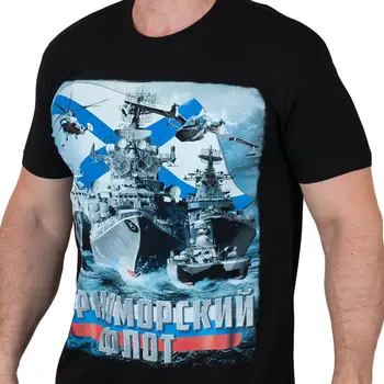 

T-shirt black sea fleet Navy T-Shirts army military Men's Clothing russian rus