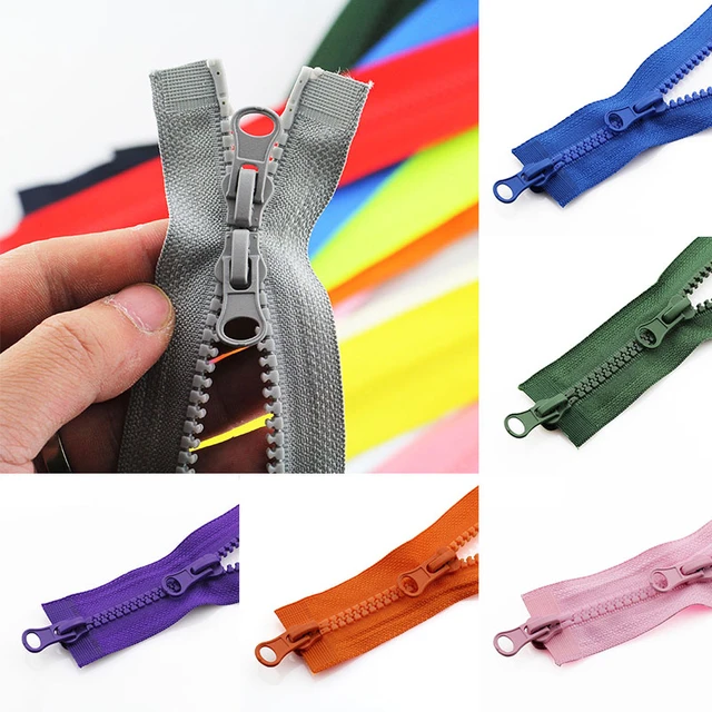 5# Resin Zippers Open-end Tail Double Side Sliders Colorful Zipper Locks  For Sewing Garment Repairs Long Zip Handmake Supplies