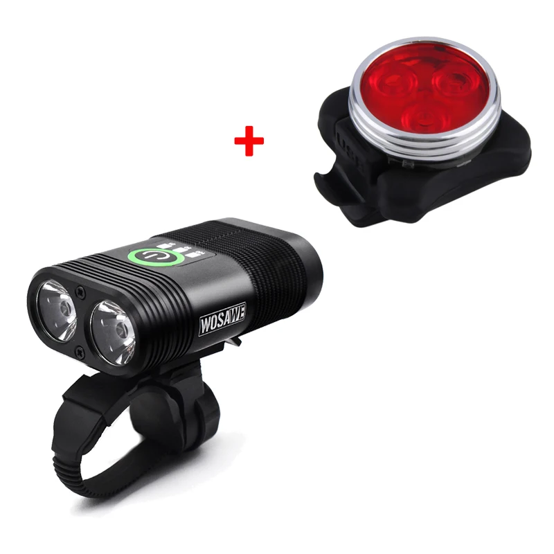 WOSAWE велосипедный светильник USB велосипедный светодиодный светильник Встроенный перезаряжаемый аккумулятор вспышка светильник крепление на руль фонарь для велосипеда - Цвет: Front and rear light