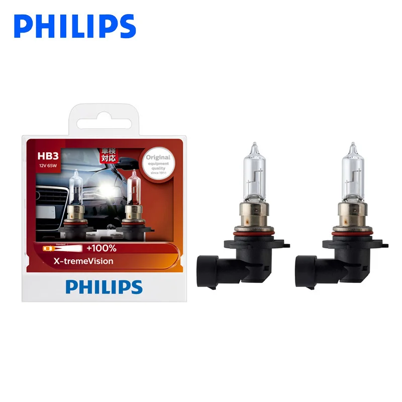 

Philips 9005 HB3 12V 65W P20d X-treme Vision +100% Auto Headlight Bright Halogen Lamps ECE Approve More Vision 9005XV S2, Pair