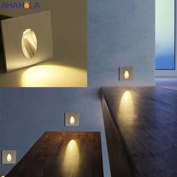 

110v 220v Aluminum Modern Staircase Wall Led Light for Home Deco 1w Wall Receed Night Stairs Lighting Applique Murale
