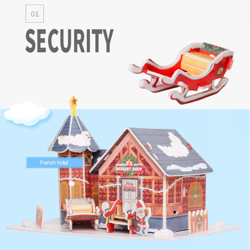 3-D детские игрушки-головоломки для мальчиков и девочек 3-4-6-8 лет DIY Дом ручной работы модель сборки