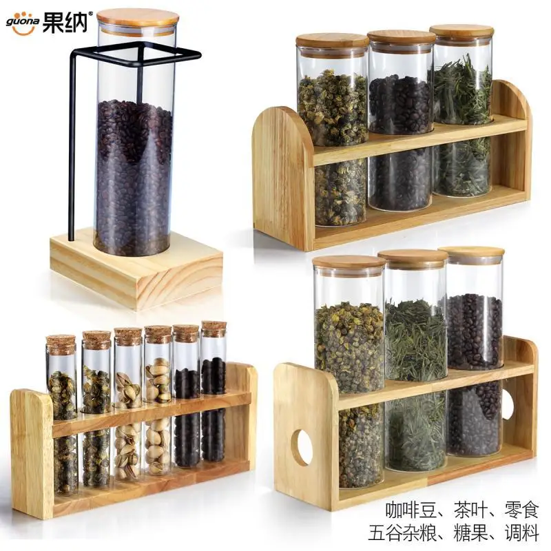 

Bar Counter Furnishings Tea Leaf Display Tank Glass Test Tube Showing Stand Dried Fruit Storage Jar Tea Shop Coffee Beans Sealed