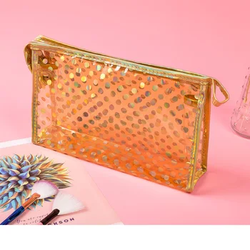 

Lady Make Up Bag Hot Sale PVC Cosmetic Bag Dropshipping Cute Cosmetic Bag Mini Jelly bag Women Makeup Bag Fashion Dot 2020 new