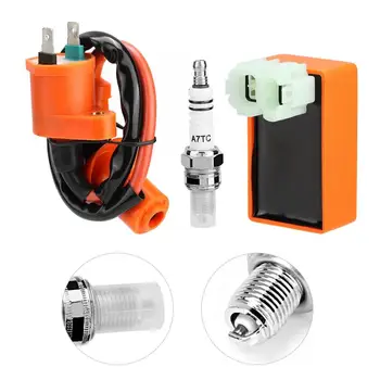 

1 Set Motorcycle Kit 1PC CDI+Sparking Plu+ For GY6 50CC 125CC Four-stroke Ignition Coil Plastic Motorcycle Modification Parts