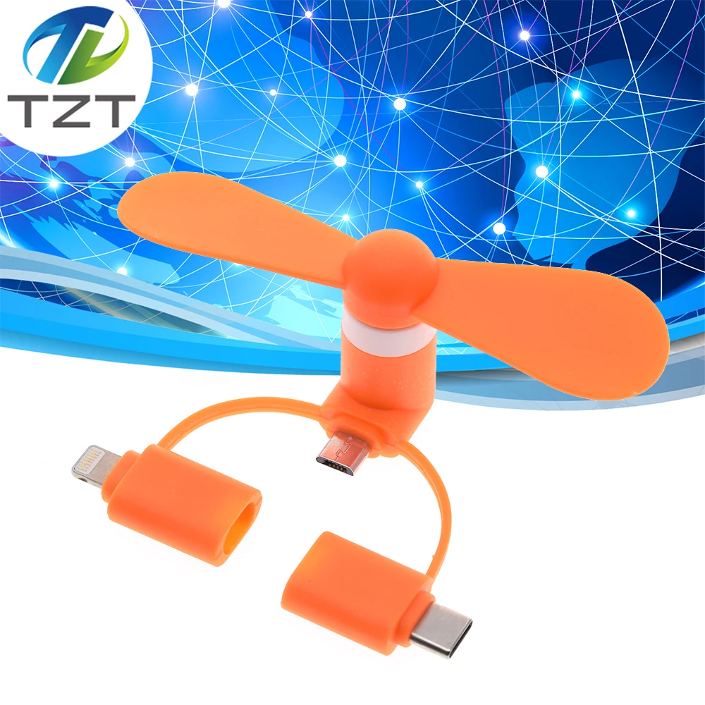 Мини USB вентилятор 3 в 1 портативный гаджет для Android OTG Micro Type c iPhone 5 6S 7 Plus 8 X XS