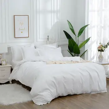 

Queen King nordic duvet cover set Plain Satin simple style comforter bedding set Minimalist bed cover Quilt Cover Pillow case