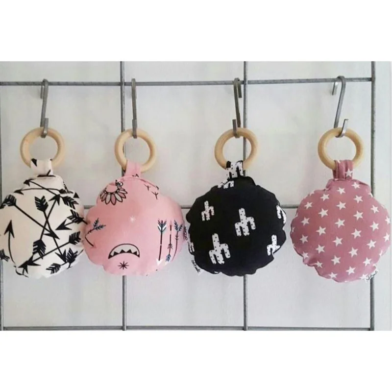 Portable Newborn Baby Teething Ring Chewing Teether Handheld Safety Wooden Natural Teeth Exercise Toy Gift | Дом и сад