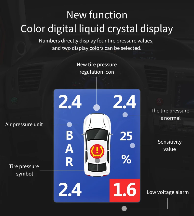 OBD TPMS lcd интеллектуальный мониторинг давления в шинах для старых Toyota