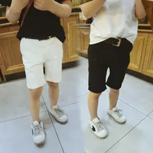 Spring Summer New Products Solid Color Versatile Children Black And White Shorts Medium-small tong zhong ku Fashion