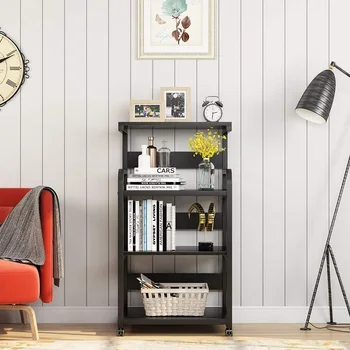 

Tribesigns 4-layer mobile printer stand with storage, home office shelves with wheels