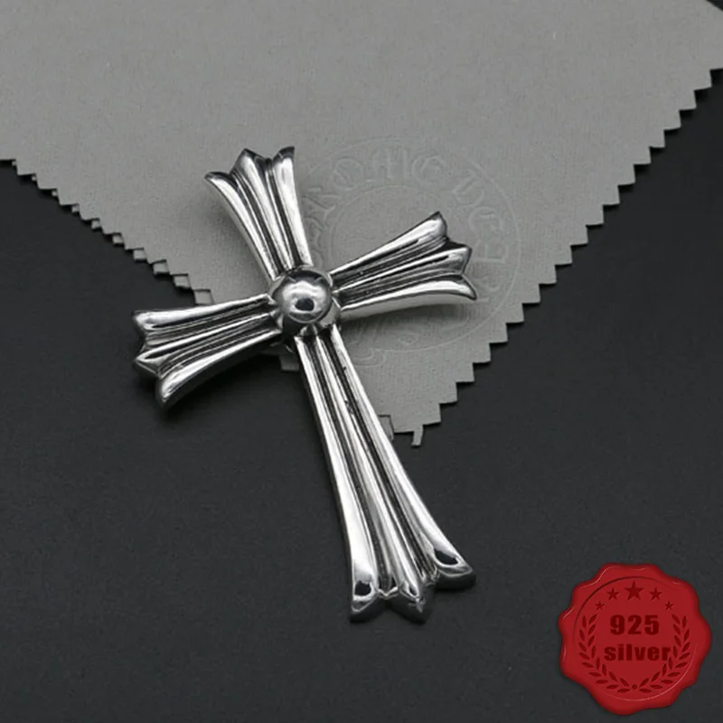 

925 sterling silver pendant personalized fashion retro punk style engraving cross styling domineering jewelry 2018 new hot sale
