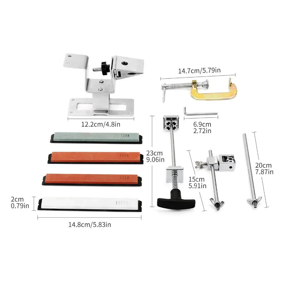 Точилка для кухонных ножей, профессиональная точилка для кухонных ножей, железная сталь, с фиксированным углом, с камнями, 4 шт., точильные камни, набор инструментов