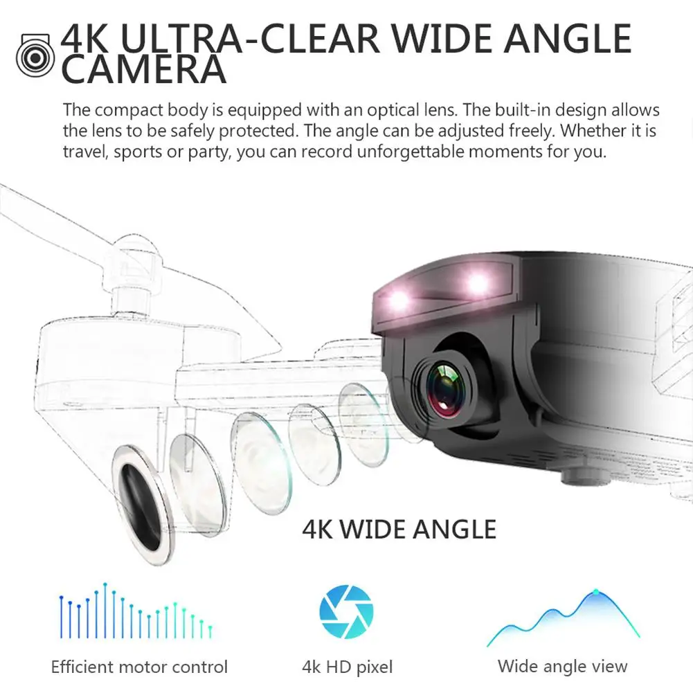Складной Wi-Fi FPV Радиоуправляемый Дрон 4K камера оптический поток Квадрокоптер дистанционное управление самолет жесты Воздушный самолет игрушечные дроны малыш