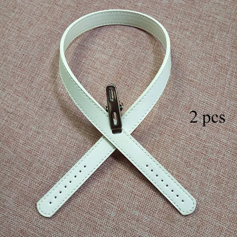 2Pcs/Pair 62cm PU Leather Bag Strap Handle Bag Belt Women Handbag Handle Solid Color DIY Replacement Shoulder Bag Accessories - Цвет: light white