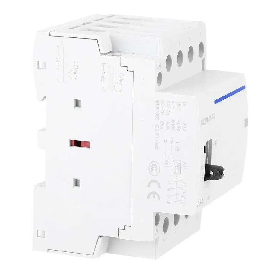 Бытовой ac модульный контактор BCH8-63M 230V 4P 63A бытовой AC модульный контактор с ручным управлением переключатель электрический
