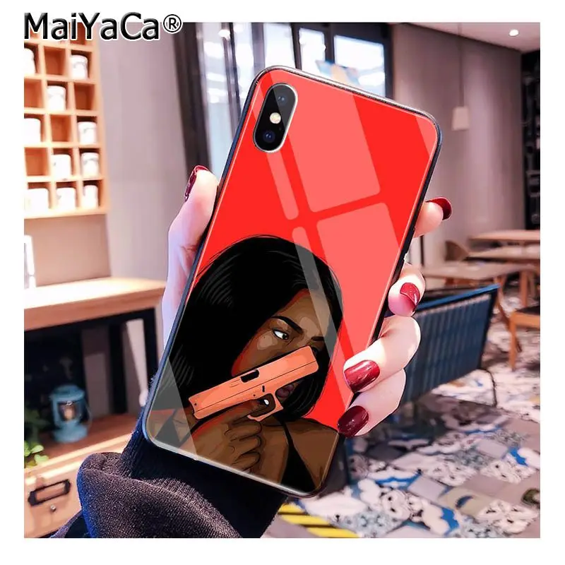 A2 MaiYaCa 2bunz Melanin Poppin Aba черная девочка африканская красавица чехол из закаленного стекла для телефона для iphone 11 Pro XR XS MAX 8X7 6S 6 Plus - Цвет: A2