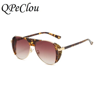 

QPeClou 2020 New Fashion Vintage Pilot Sunglasses Women Brand Designer Punk Sun Glasses Men Retro Shades Female Oculos De Sol