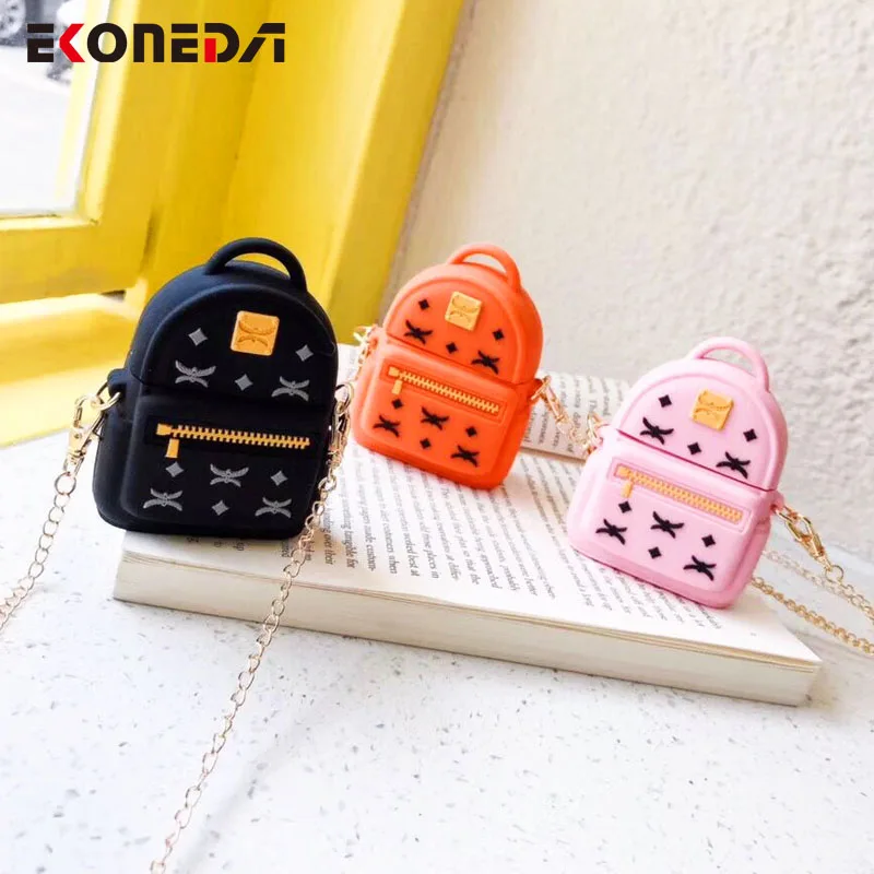 EKONEDA милый чехол на цепочке для Airpods чехол силиконовый защитный чехол для девочки для Airpods 1 2 Чехол