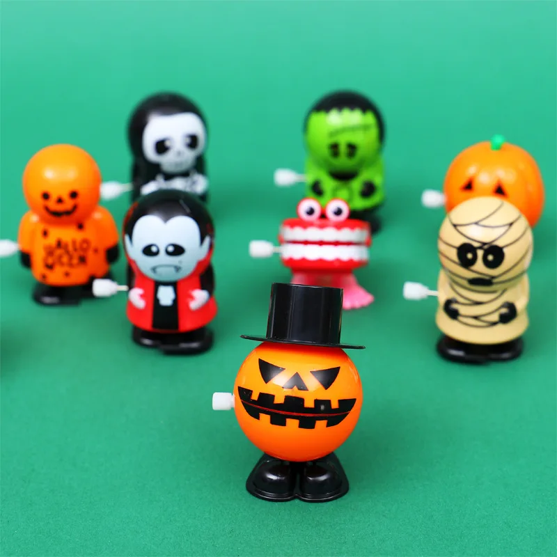 

Zombie Vampire Ghost Pumpkin Halloween Christmas Toys with chain eyes jumping teeth and jumping teeth retro vintage toys wind up