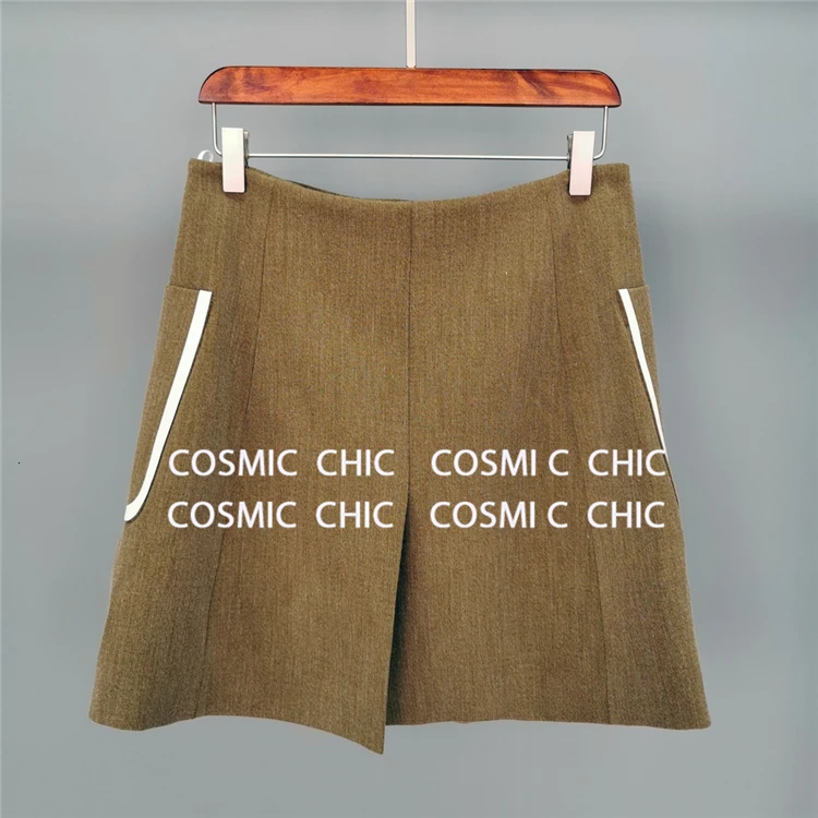 Cosmicchic/ осенне-зимний Блейзер, костюмы, Женская куртка с бантом сзади, двубортная короткая юбка, офисный костюм, женский комплект из 2 предметов