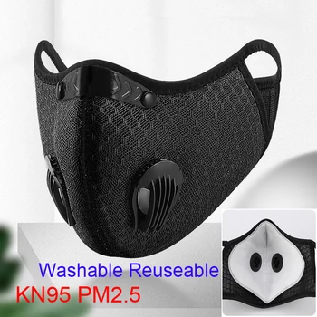 

3D Bike Cycling Face Mask shield washable KN95 Filter Padd MP2.5 Anti Dust Pollutant pollen Saliva cloth mouth mask with valve