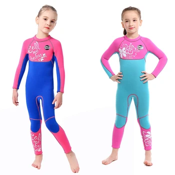 

Children Girl Swimsuit Swimming Children Long Sleeve One-Piece Sunshade Thermal 3mm Swimsuit Swim Diving Surfing Suit