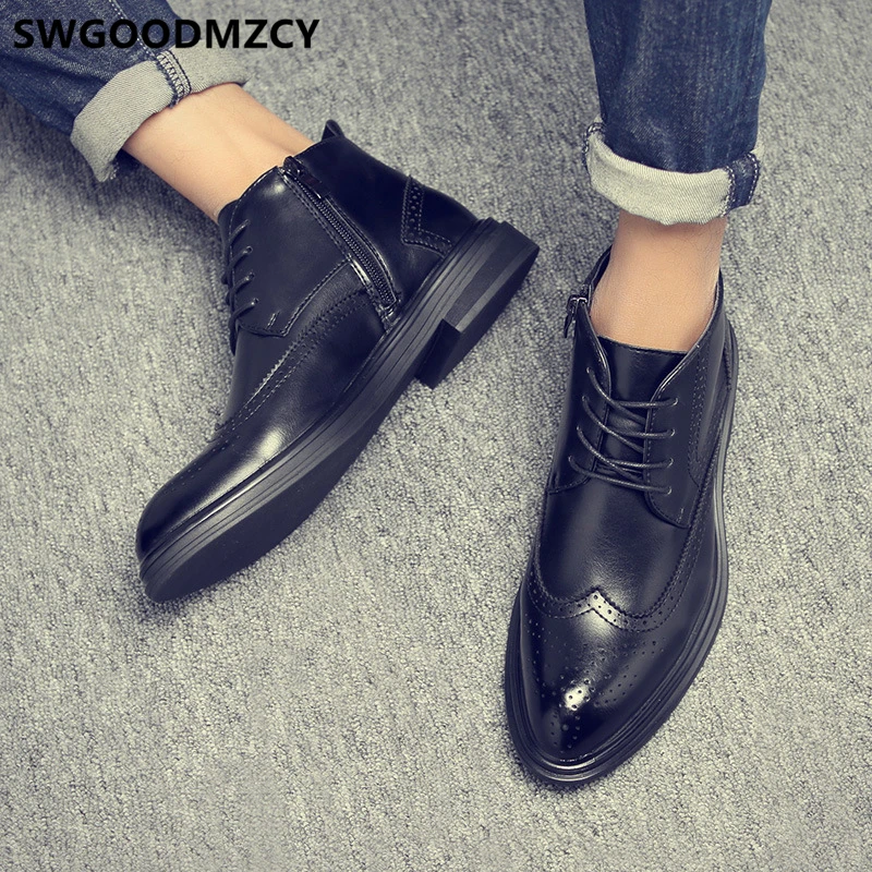 winter boots men corporate shoes leather boots mens dress boots Coiffeur brogue shoes men classic formal dress erkek ayakkabi